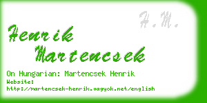 henrik martencsek business card